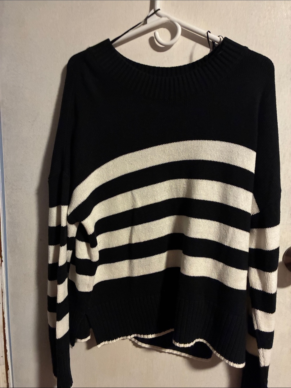 Black & White Striped Women's Sweater